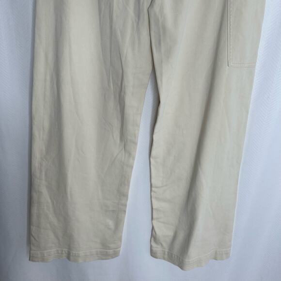 American Eagle NWT baggy wide leg high rise carpenter pants size 4 cream - Picture 7 of 11